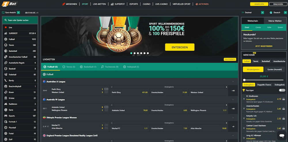 1Bet - der erfahrene Wettanbieter ohne Sperrdatei