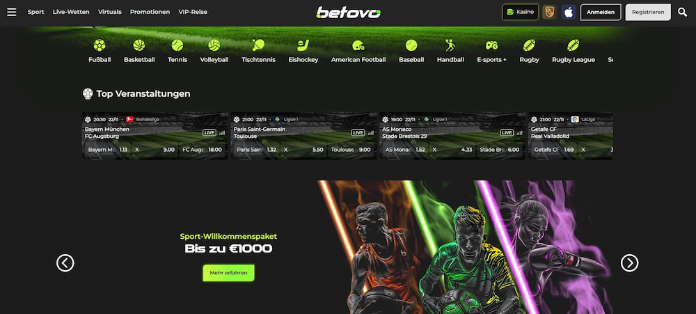 Betovo - hier werden Sportwetten nie langweilig